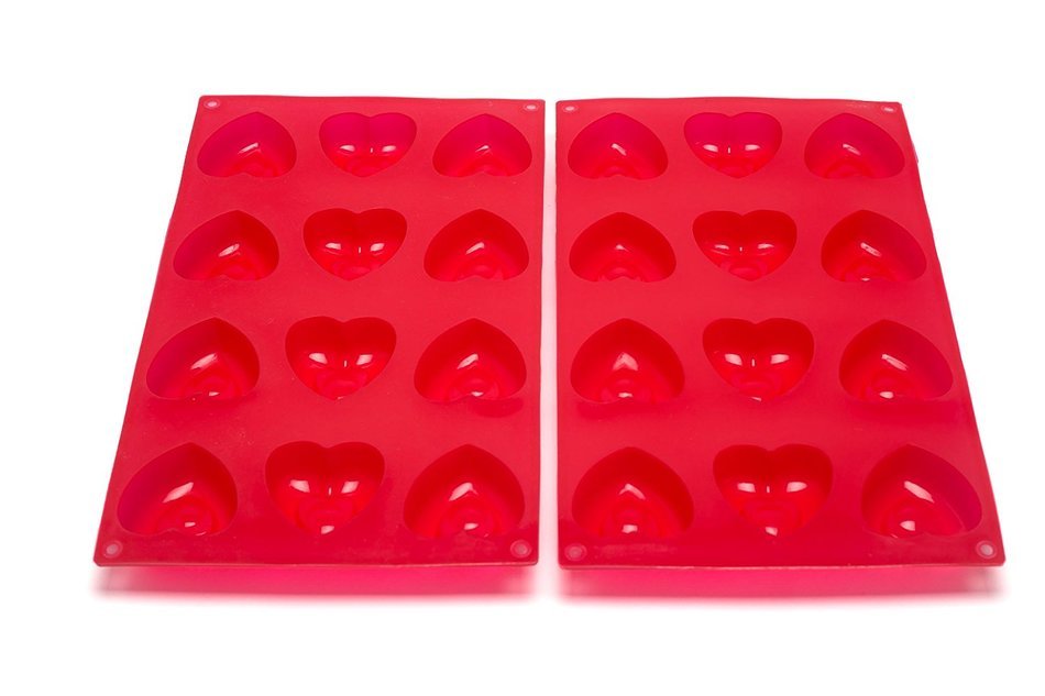 Tosnail 12-Cavity Silicone Mini Valentine Heart Muffin, Brownie, Cornbread, Cheesecake, Pudding, Jello Shot and...