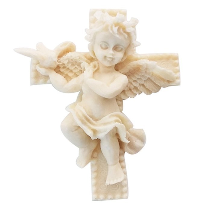 WYD 3D Baby Angel Fondant Cake Mold,Handmade Soap Mold,Cake Mold Decorating (Cross Pigeon Angel) N9