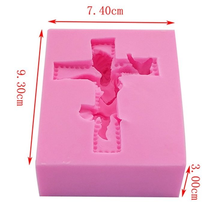 WYD 3D Baby Angel Fondant Cake Mold,Handmade Soap Mold,Cake Mold Decorating (Cross Pigeon Angel) N10