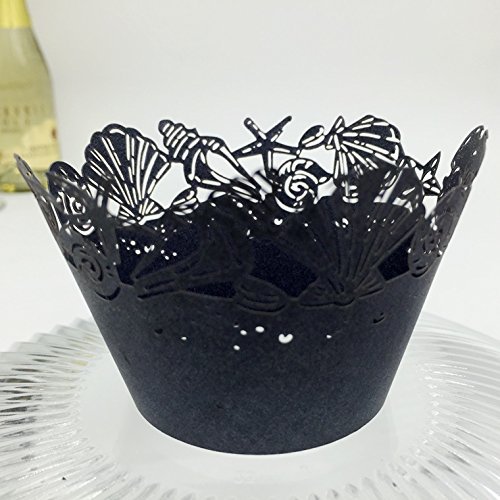 CozyT 50 PACK Roses Cupcake Wrappers Artistic Bake Cake Paper Cups Vine Lace Laser Cut Liner Baking Cup Muffin... N7