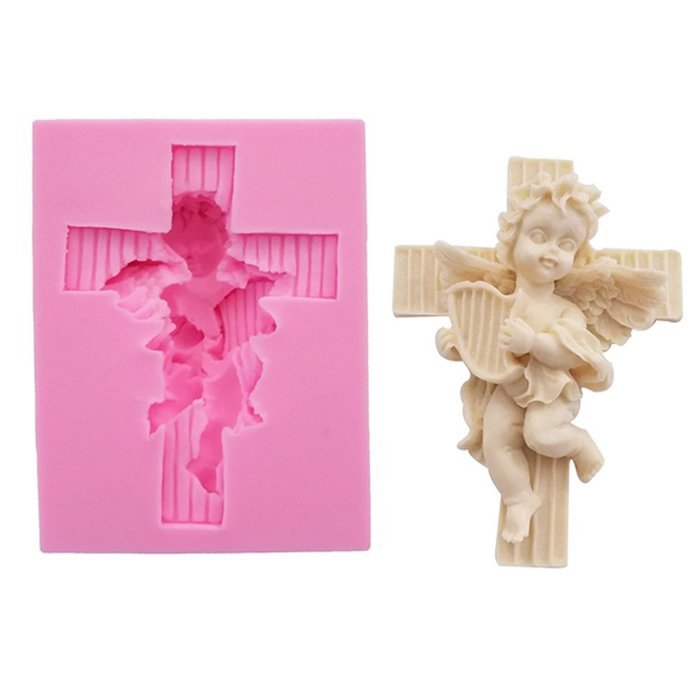 WYD 3D Baby Angel Fondant Cake Mold,Handmade Soap Mold,Cake Mold Decorating (Cross Pigeon Angel) N13