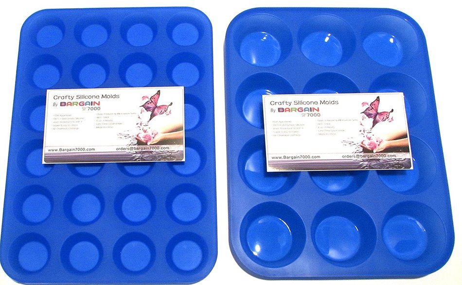 2 Pack Silicone Muffin Pan and Cupcake Maker 12 & 24 Holes Large and Small Cupcake Pan Muffin Maker Silicone Cupcake... N3
