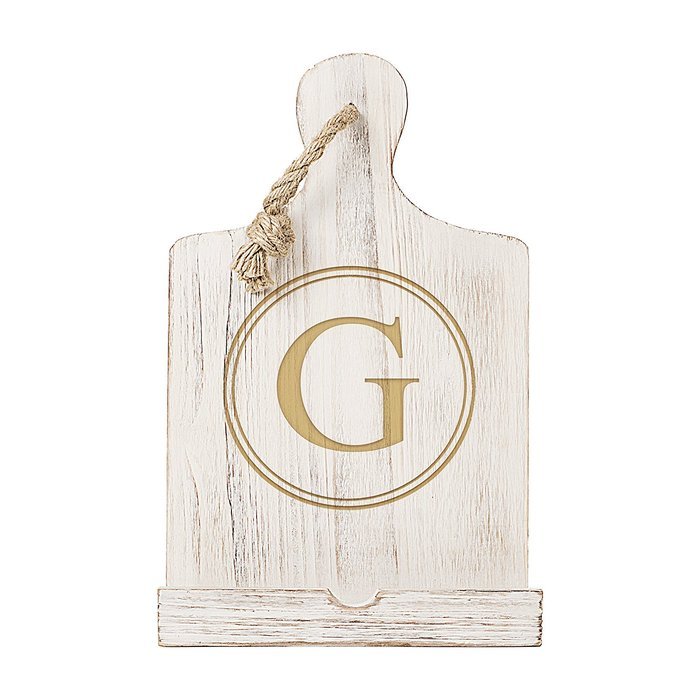 Cathy's Concepts Personalized Wooden iPad & Recipe Stand, White, Letter W N34