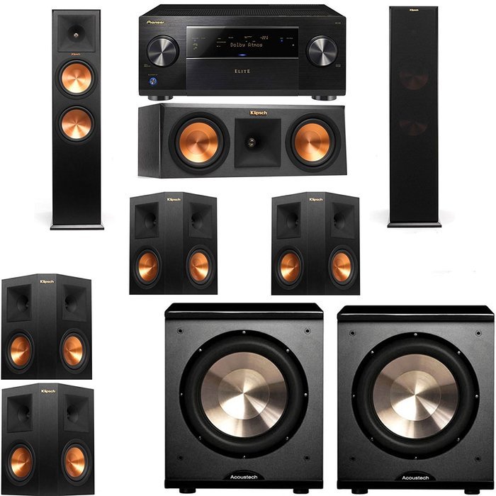 Klipsch RP-280F Tower Speakers-RP-250C-PL-200-7.2-Pioneer Elite SC-85