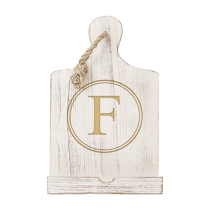 Cathy's Concepts Personalized Wooden iPad & Recipe Stand, White, Letter W N40