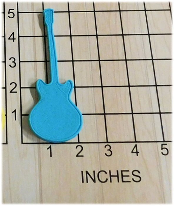 Gibson Hollow Body Electric Guitar Shaped Fondant Cookie Cutter and Stamp #1036 N2