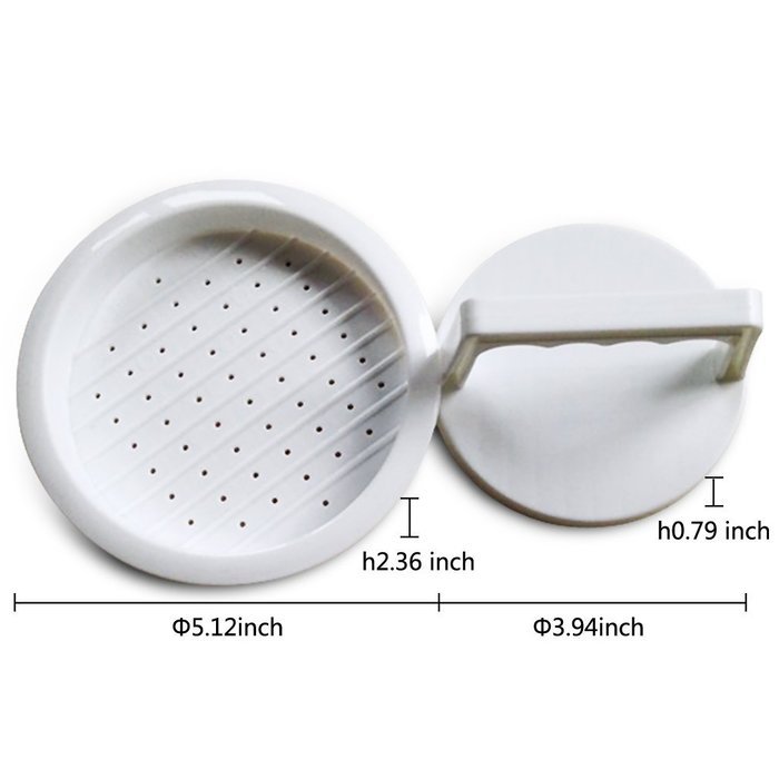 Aprince Burger Press, Hamburger Patty Maker, Hamburger Presser (White - Square Plastic) N14