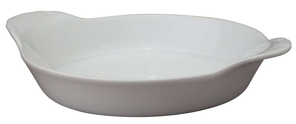 HIC Round Au Gratin Porcelain Creme Brulee Dish, 5-Inch,4-Ounce Capacity, Set of 6,