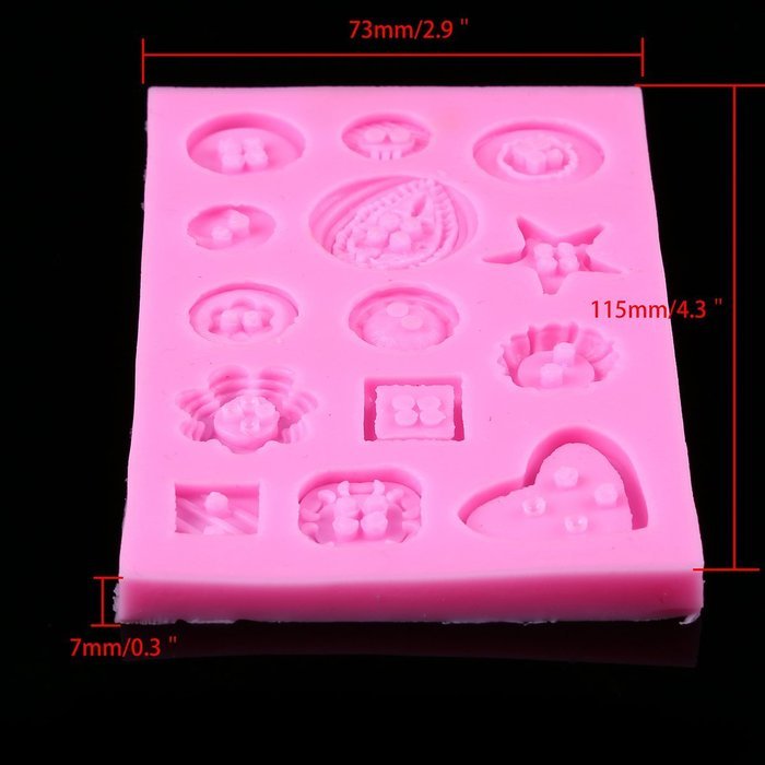 Whosee Style#4 3D Silicone Mold Fondant Cake Chocolate Decor Baking Mold Random Color N35