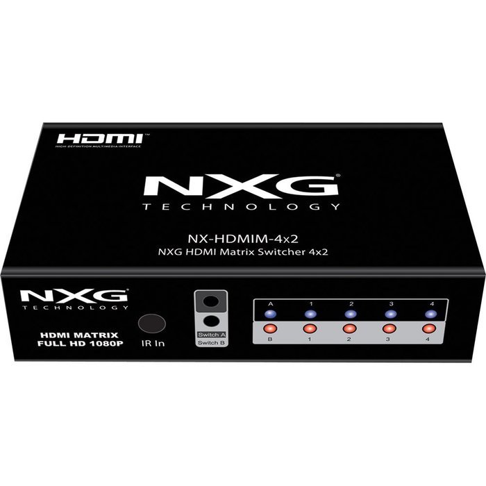 NXG TECHNOLOGY NX-HDMIM-4X2 HDMI Matrix Switcher with Remote