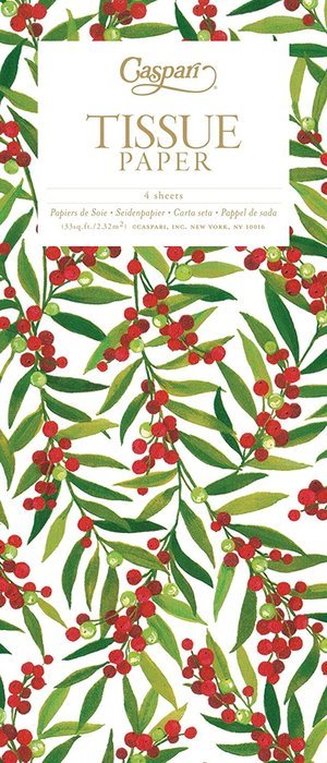 Entertaining with Caspari Decorated Pears Tissue Paper, Package of 4 Sheets N5