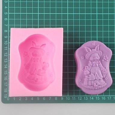 Sher Rabbit Mother and Son Shaped Soap Molds Wedding Mould Fondant Cake Chocolate Silicone Mold, Decoration Tools... N3