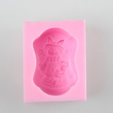 Sher Rabbit Mother and Son Shaped Soap Molds Wedding Mould Fondant Cake Chocolate Silicone Mold, Decoration Tools... N5