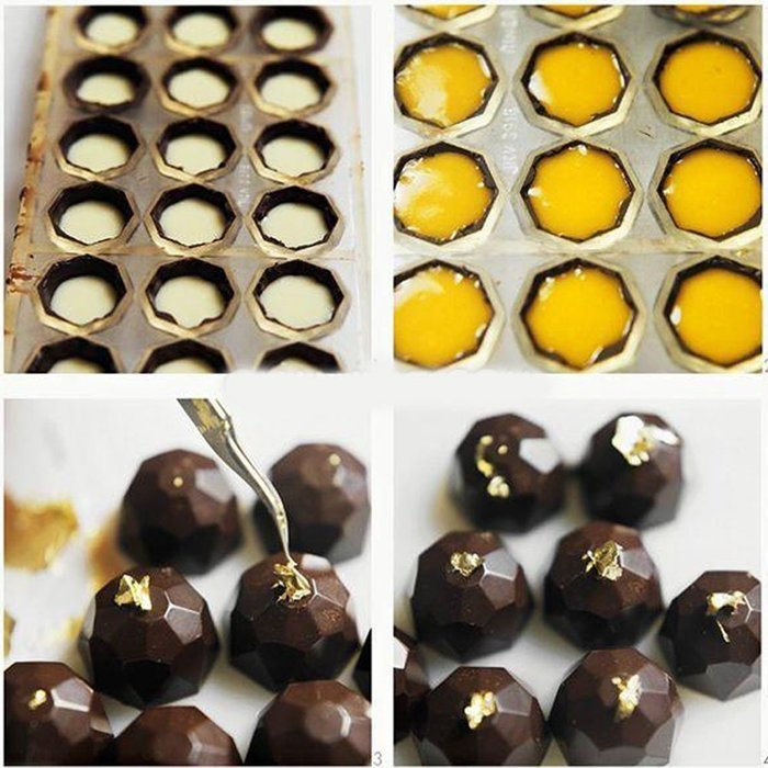 Grainrain Round Diamond Shaped Chocolate Candy Mold Polycarbonate PC DIY Mould Cookie Tray N4