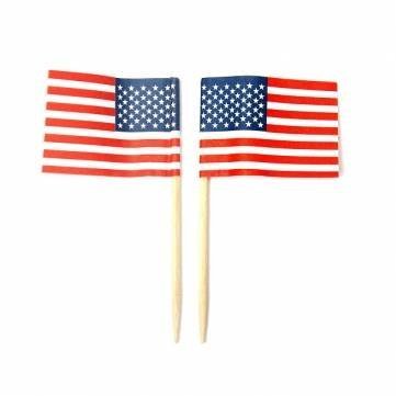 UR Bakeware 50Pcs Birthday Party American USA Flag Cupcake Topper