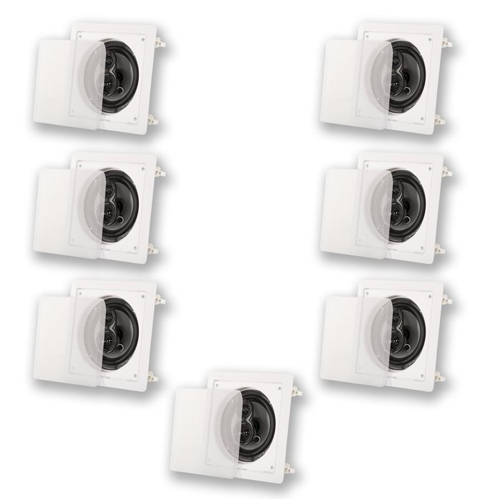 Acoustic Audio CS-I63S In Wall / Ceiling 6.5" Home Theater 3 Way 7 Speaker Set 2100 Watt CS-I63S-7S