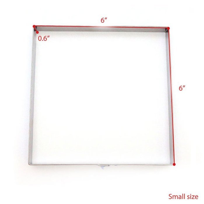 Hanason Stainless Steel Rings Square Molding Plating Forming Cake Mousse Rings 2pcs N6