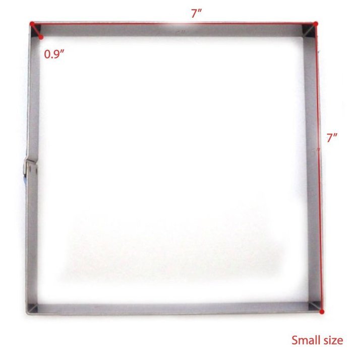 Hanason Stainless Steel Rings Square Molding Plating Forming Cake Mousse Rings 2pcs N7