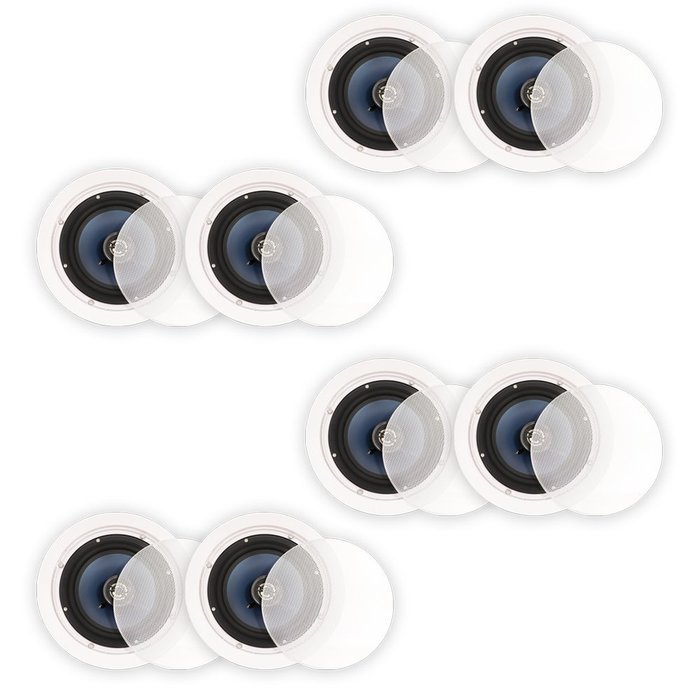 Blue Octave LC62 In Ceiling 6.5" Speakers Home Theater Surround Sound 2-Way Speaker 4 Pair Pack