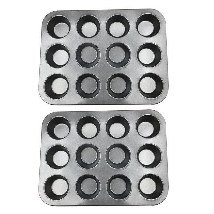 Kiddy Kitchen Nonstick Bakeware Muffin Pan,12-Cup Gray N2