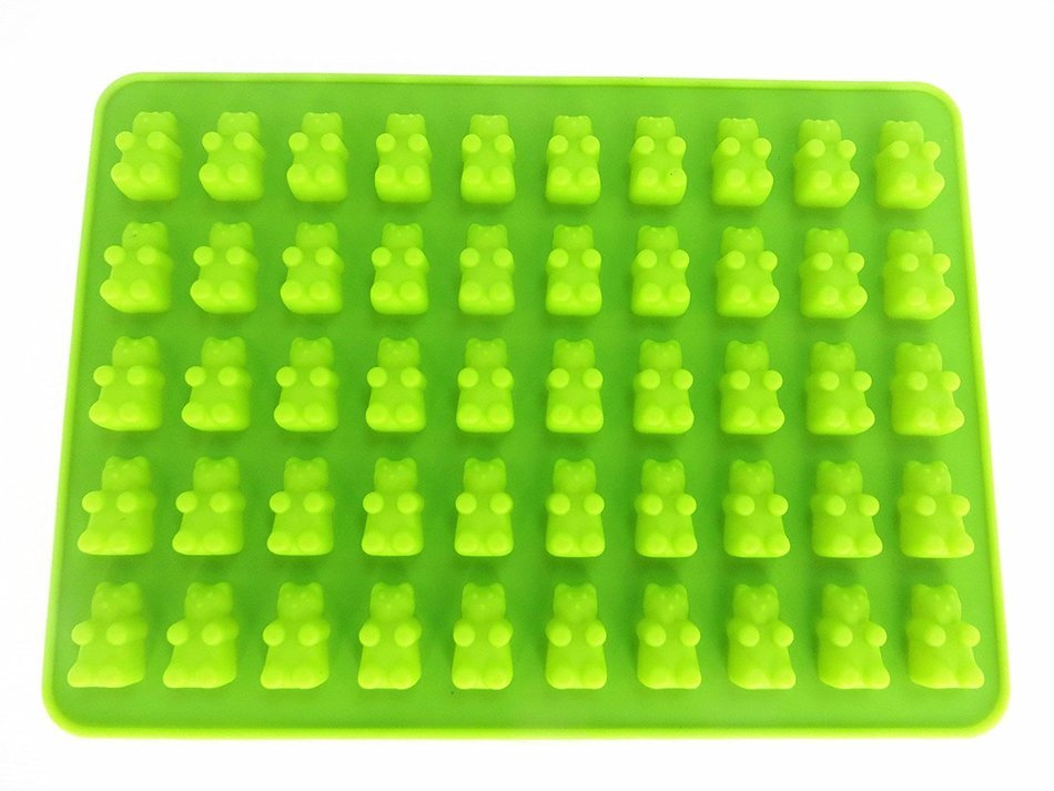 BORN BAKER 4 piece Silicone Gummy Bear Mold Set, Includes 3 Silicone Gummy Bear Molds and One Dropper N8