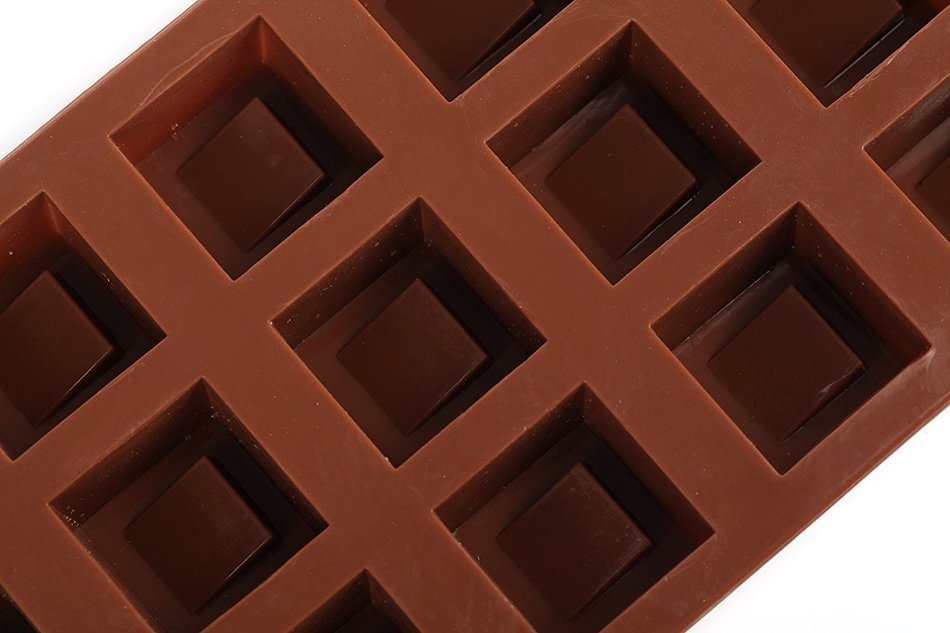Home Value Non-stick Silicone Square Chocolate Candy Pastry Making Mold Ice Cube Tray, Set of 2 (CHOCMOLDC1097) N3