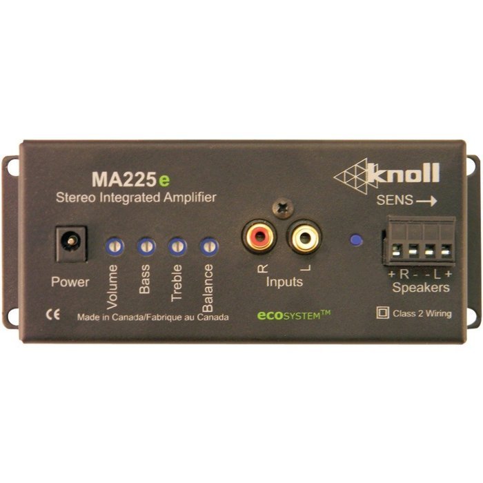 Knoll Systems 25-Watt, 2 Eco-System Integrated Stereo Amp Home Audio Crossover, Black (MA225E)