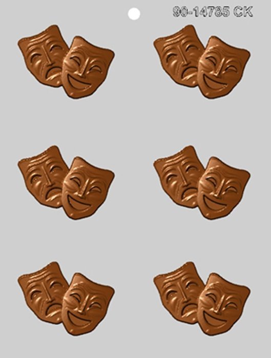 CK Products 2-1/2-Inch Comedy & Tragedy Mask Chocolate Mold