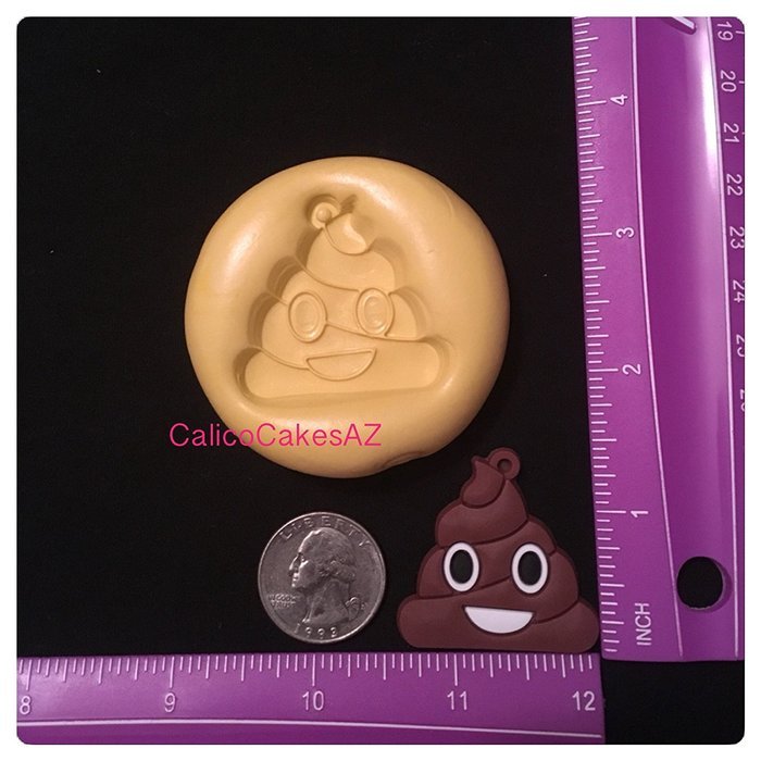 POOP Emoji Fondant Mold Chocolate Candy Gumpaste Soap Resin Clay