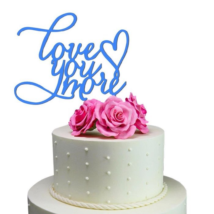 Sugar Yeti Made In USA Wedding Cake Topper Love You More #20 Gold Mirror N13