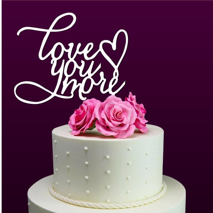 Sugar Yeti Made In USA Wedding Cake Topper Love You More #20 Gold Mirror N15