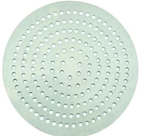 Winco APZP-19SP, 19-Inch Super-Perforated Aluminum Pizza Disk with 652 Holes, Pizza Screen Crisper