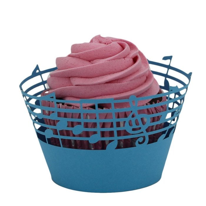DDLBiz Christmas Lace Laser Cut Cupcake Wrapper Liner Baking Cup Muffin 25pc (Blue) N5