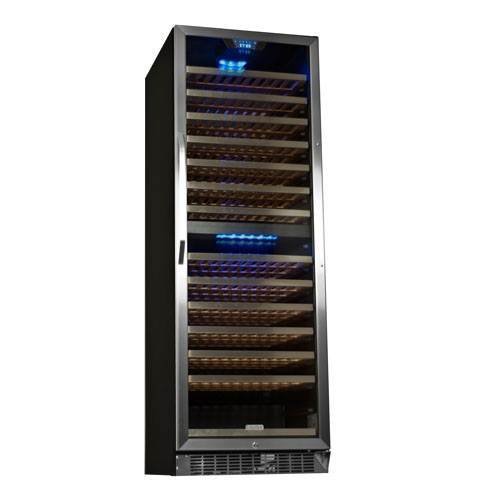 EdgeStar 155 Bottle Built-In or Freestanding Dual Zone Wine Cooler - Stainless Steel/Black N4