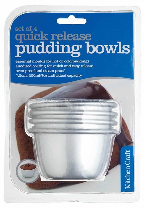 Set of 4 x Kitchen Craft Mini Pudding Basins / Moulds