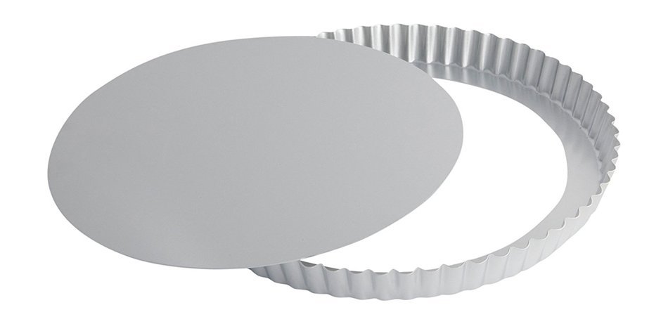 Ottinetti Fluted Round Tart Mold, 28cm/11", Silver