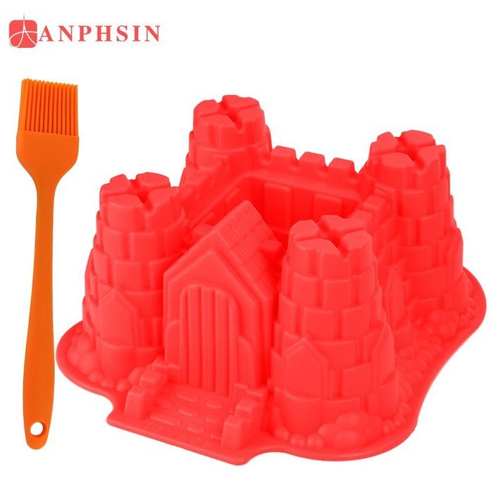 ANPHSIN Creative DIY Silicone Cake Mold-Single Cavity Castle Shape Bakeware Collection Cake Pan-Green N7