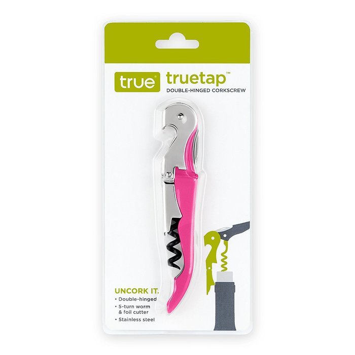 Truetap Black Double Hinged Waiter's Corkscrew by True N8