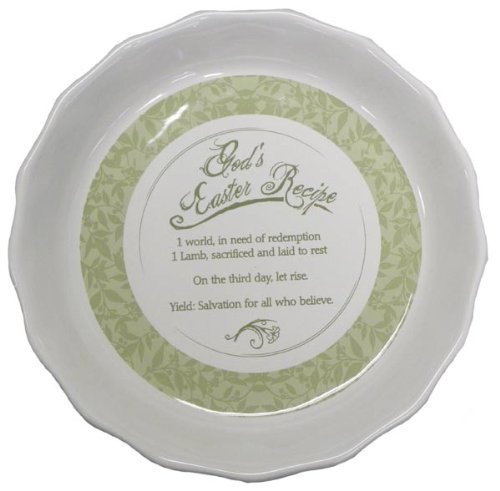 Abbey Press Easter Recipe Pie Plate - Religious Faith Inspirational Hostess Gift - 49977