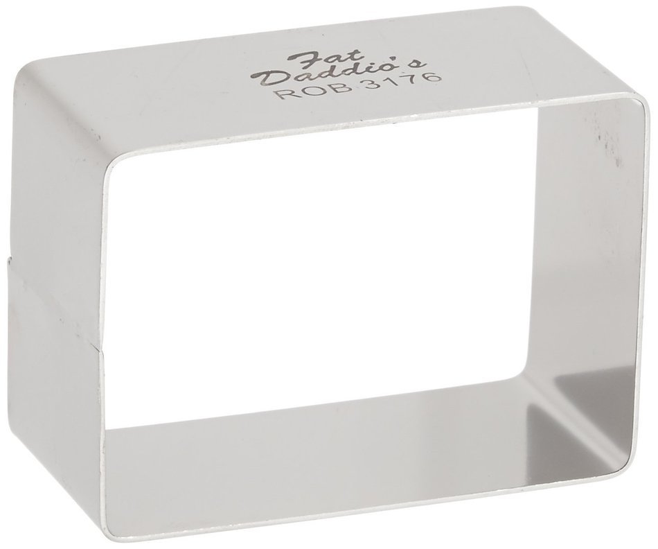 Fat Daddio's Stainless Steel Rectangular Cake and Pastry Ring, 4.875 x 3.25 x 1.25