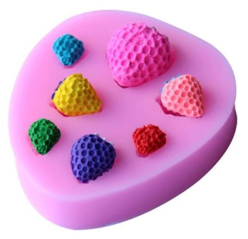 Baking Mold Animal Square 3D Mini Shape Dog Faces 7 Cavity Pink Silicone Mold for Fondant Gum Paste Chocolate... N8
