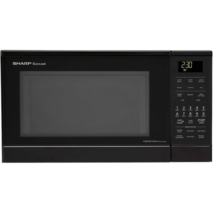 Sharp R830BS 900 Watts Convection Microwave Oven, 0.9 cu.ft, Stainless Steel N2