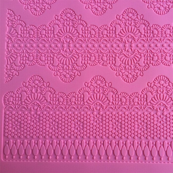 LYNCH Flower Pattern Silicone Mat Mold Fondant Cake Lace Embossed Mould,Pink N2