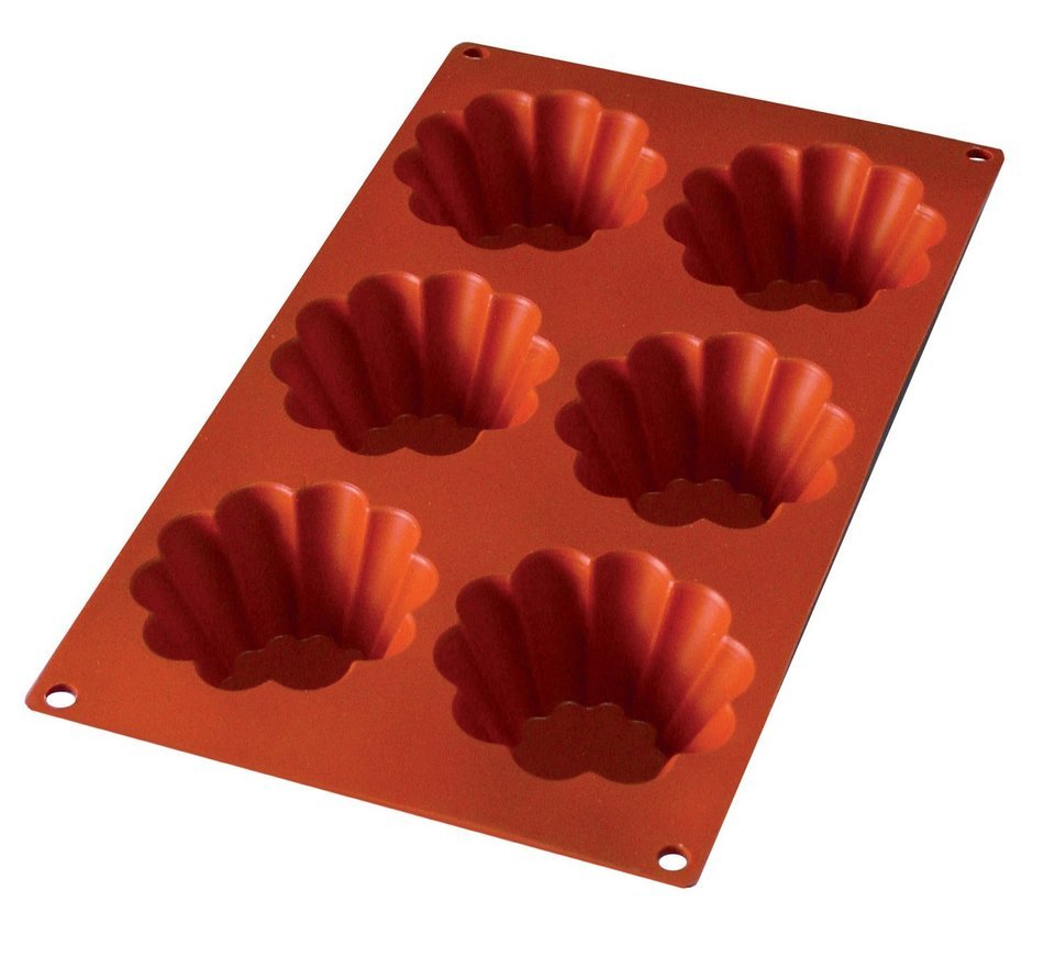 Lekue 6 Cavity Briochette Mold, Terracota