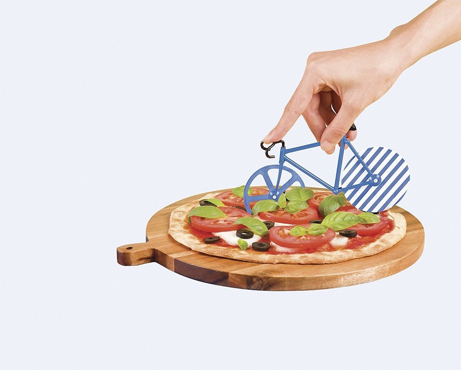 Pizza Cutter - Bicycle Pizza Cutter: Black & Yellow N22