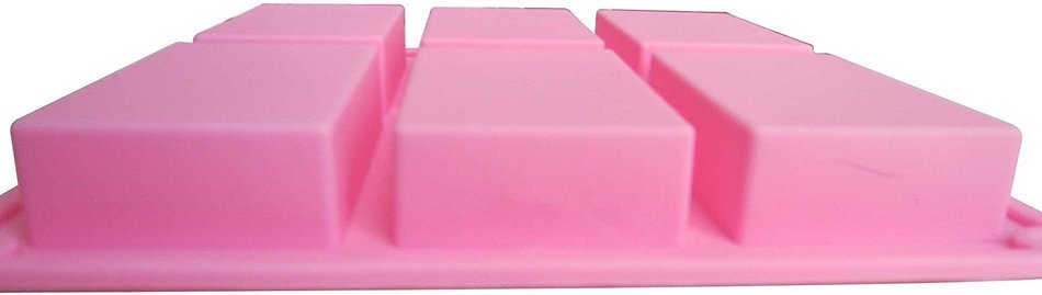 LeBeila Silicone Baking Mold 6 Cavity Large Rectangle Shape Mould Tray for Soap, Bread, Muffin, Loaf, Brownie,... N6
