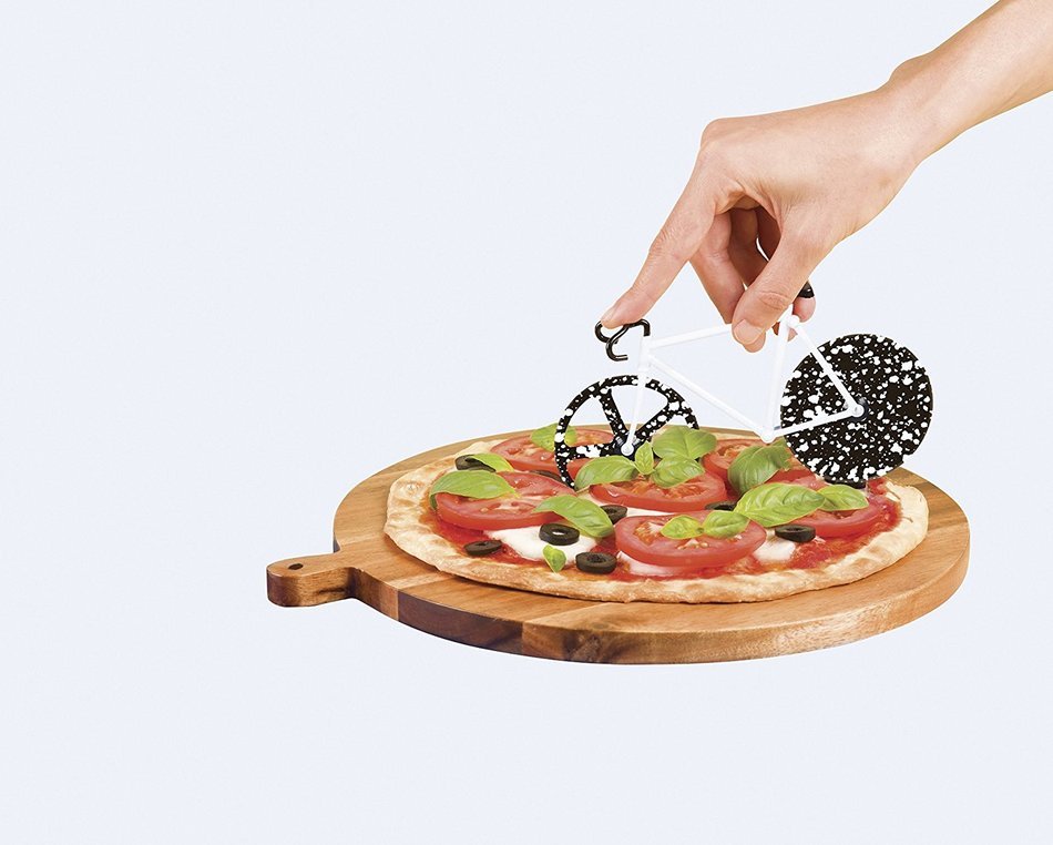 Pizza Cutter - Bicycle Pizza Cutter: Black & Yellow N23