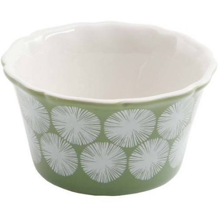 The Pioneer Woman Holiday 7-Ounce Ruffle-Top Ceramic Ramekins, Assorted Designs, Set of 8, Dishwasher/Microwave... N4