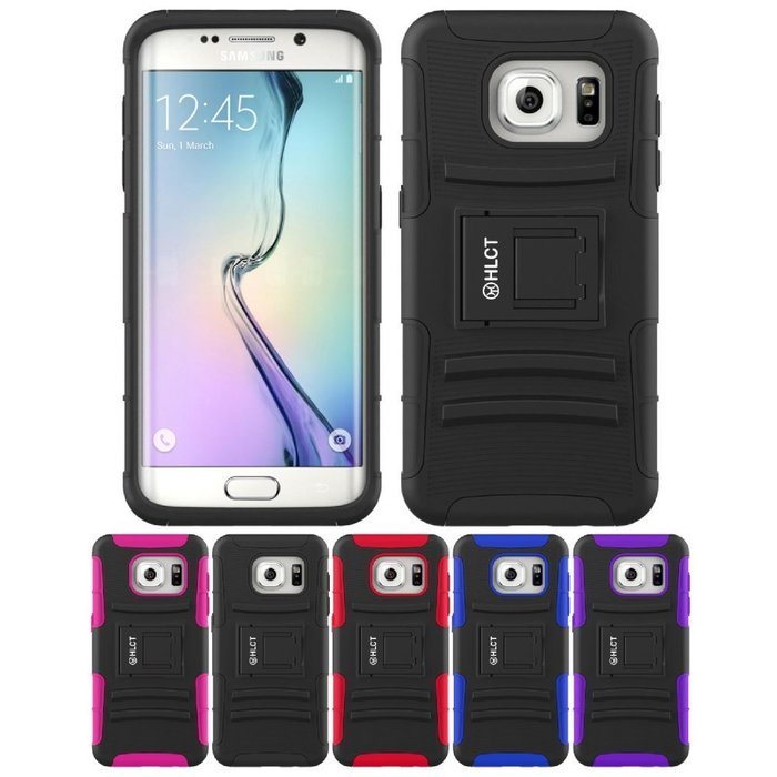 Galaxy S7 Edge Case, HLCT Rugged Shock Proof Dual-Layer Case with Built-In Kickstand for Samsung Galaxy S7 Edge... N40