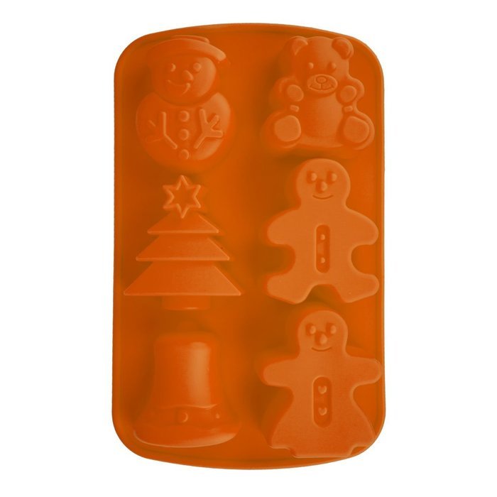 KookieMonsta Christmas Decoration Snowman Design Silicone Cake / Chocolate Molds Baking Cup (Red) N3